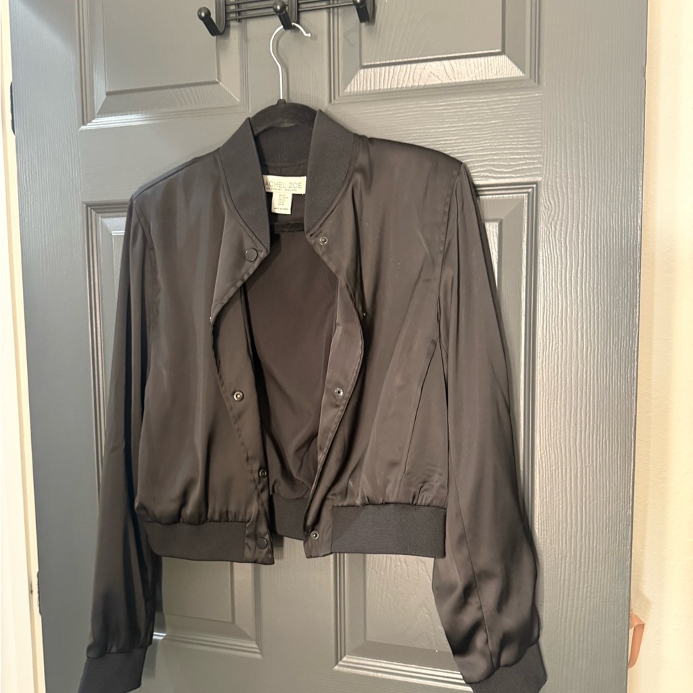 Rachel Zoe Black Bomber Jacket